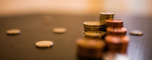 Coins on a dark table