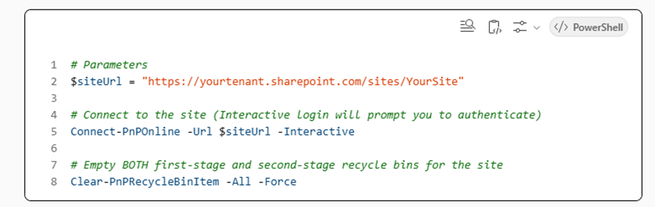 Impact of a recycle bin on SharePoint Online storage
