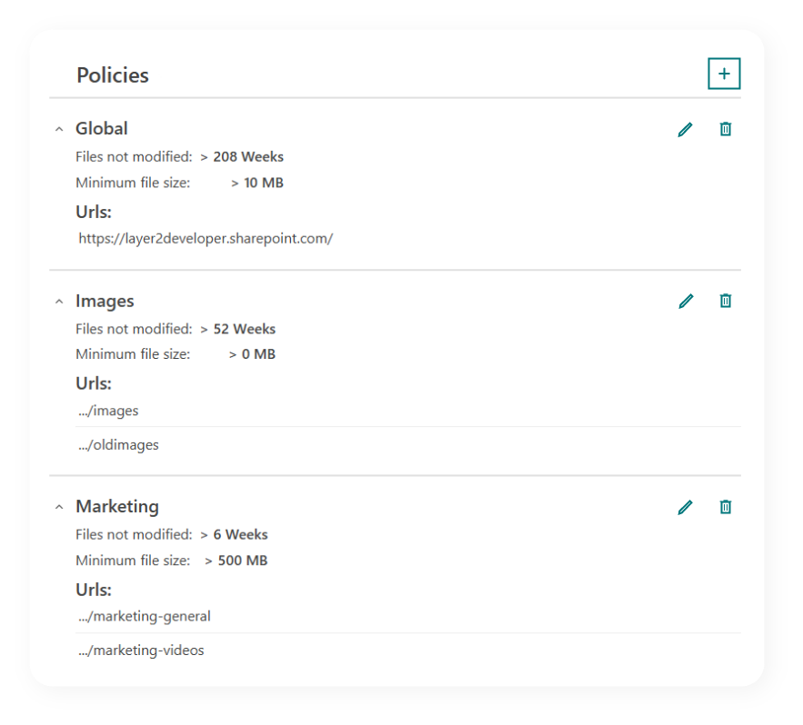 Screenshot of ShArc's policie setting up. Screenshot of ShArc's policie setting up.