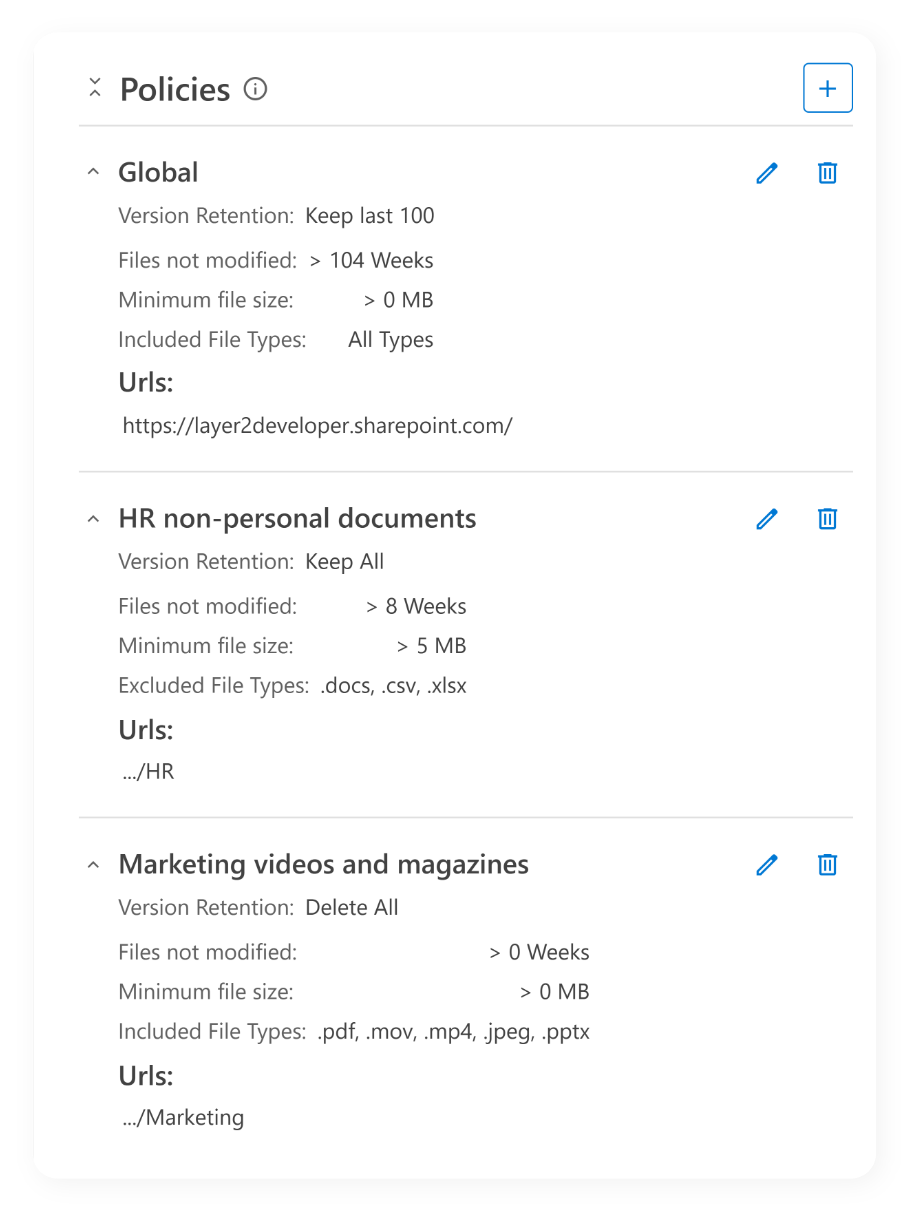 Screenshot of ShArc's policie setting up.